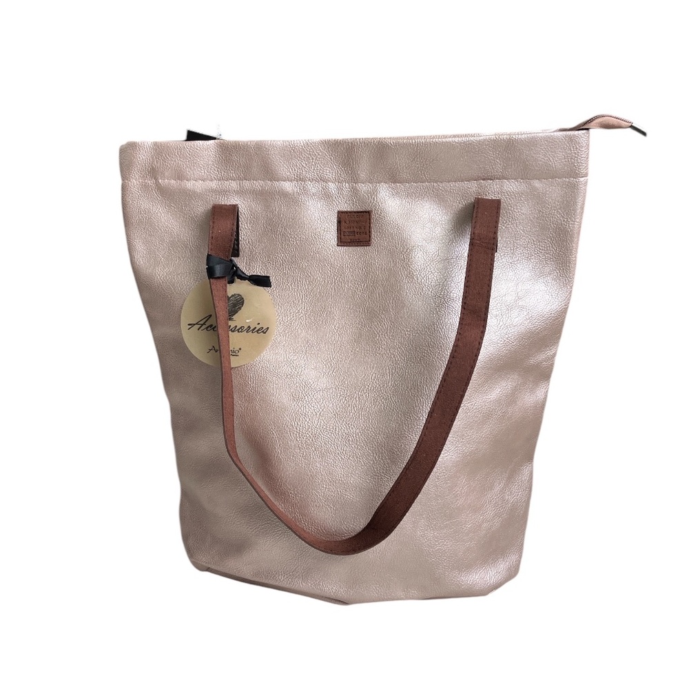 NWT Antonio Marbled Champagne Pink Vegan Faux Leather Tote Bag